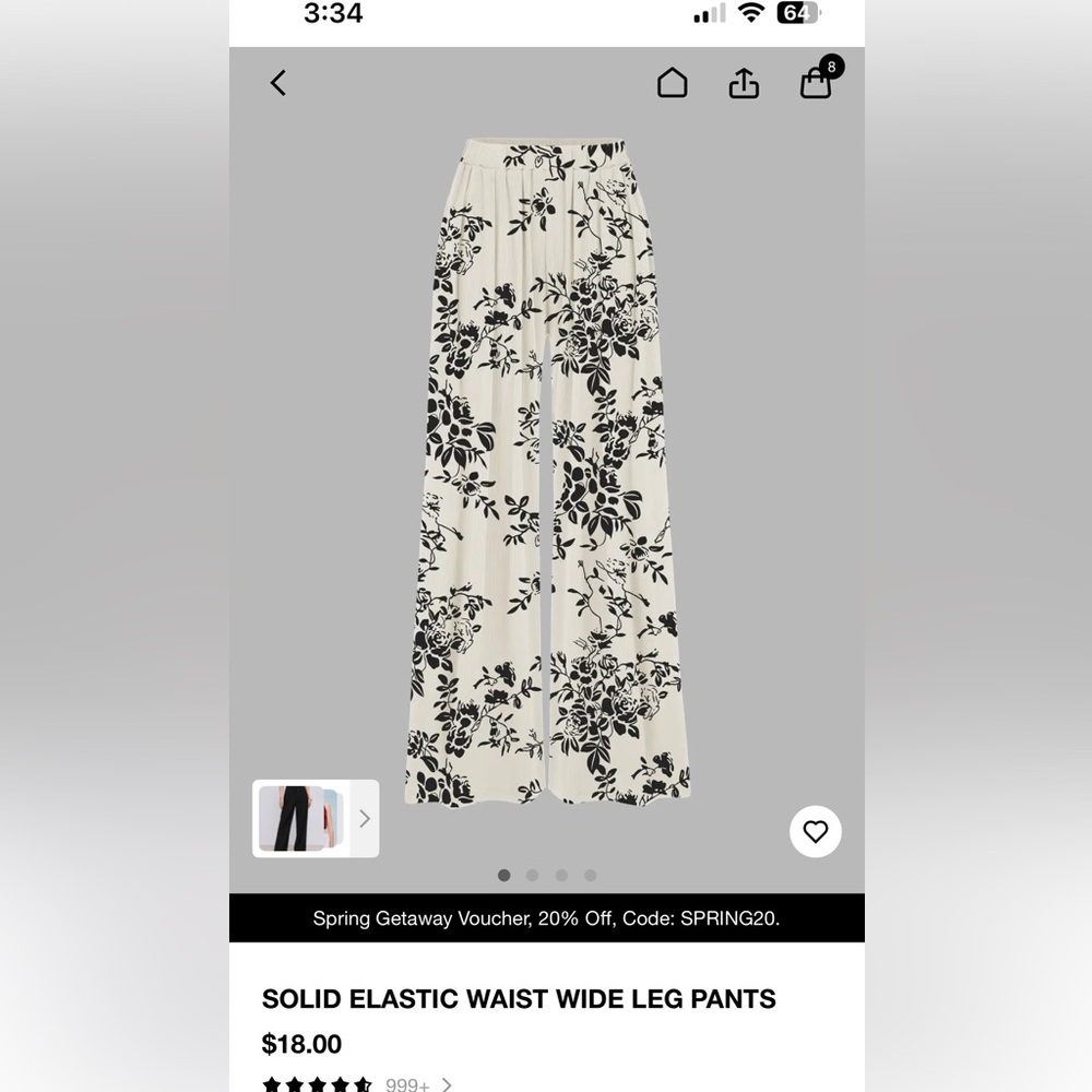 Flowered wide leg pants